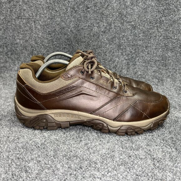 Merrell Moab Adventure Shoe Mens Size 14 Boulder Brown Leather Low Lace Athletic - Picture 1 of 11